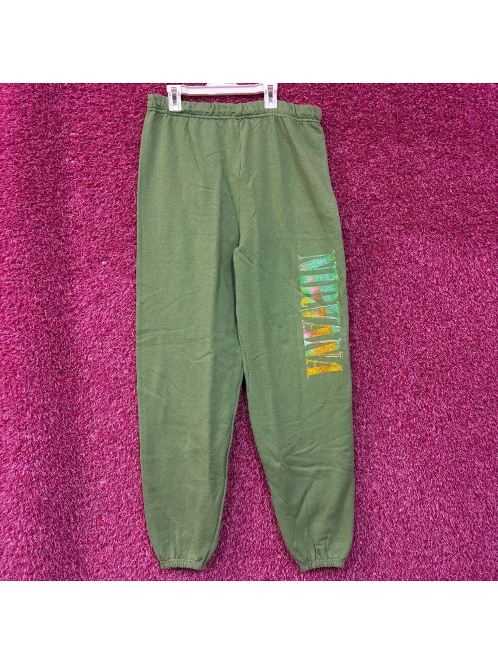 Nirvana Grunge green sweatpants Joggers Size Medium